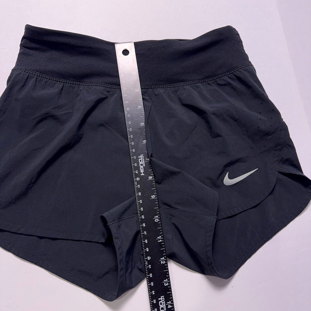 Nike Dri-Fit Eclipse Shorts Womens XS Black Love Swoosh Running - Picture 8 of 8